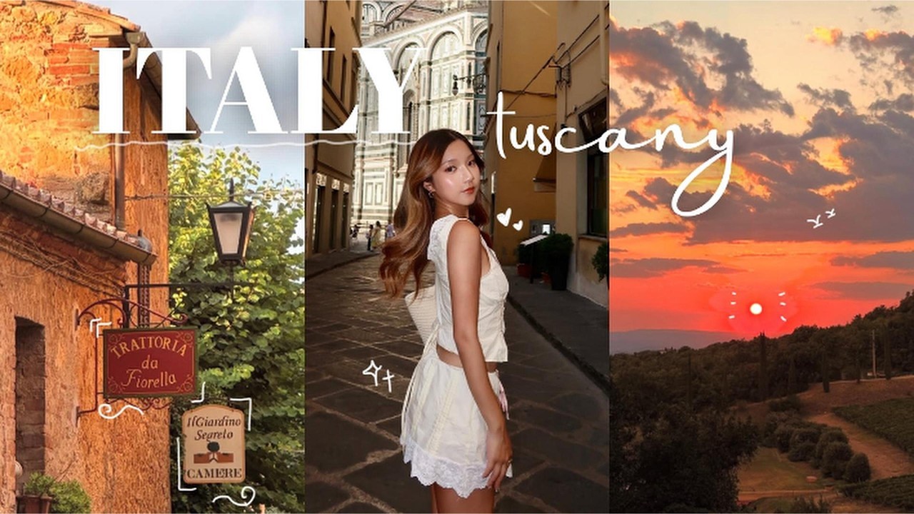 ITALY VLOG🥂 3 days in tuscany, vineyards and pretty pink sunsets in siena, miles of cypress trees ˖᯽
