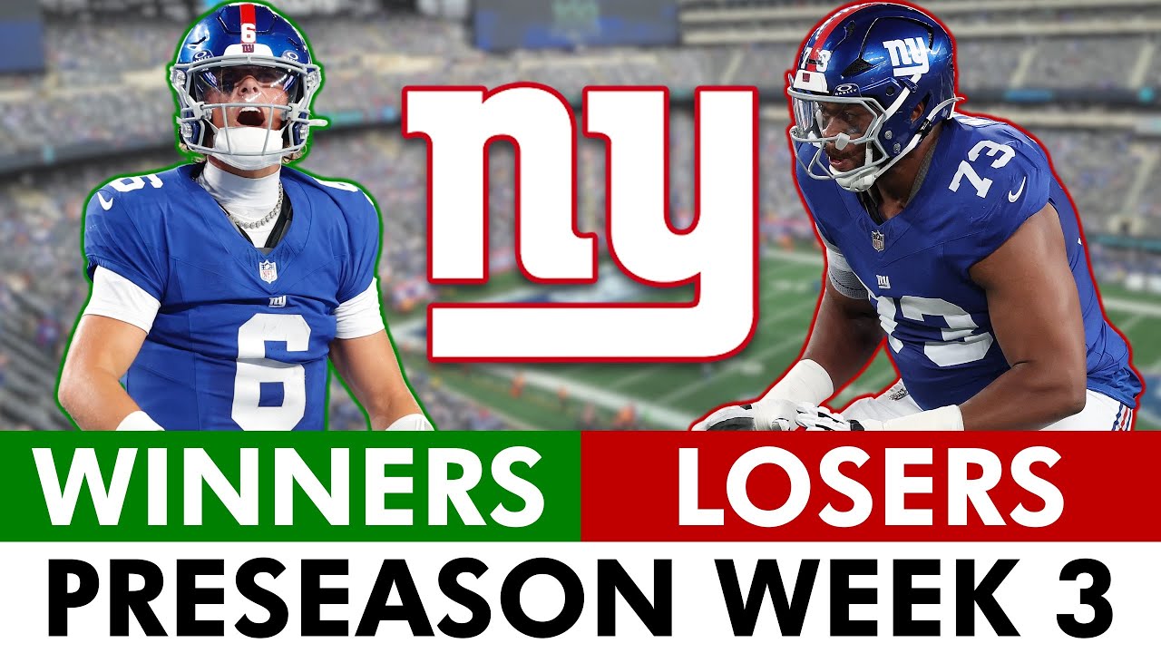 🚨GIANTS CUT 4 PLAYERS + Winners & Losers From Preseason Week 3 vs. New England Patriots