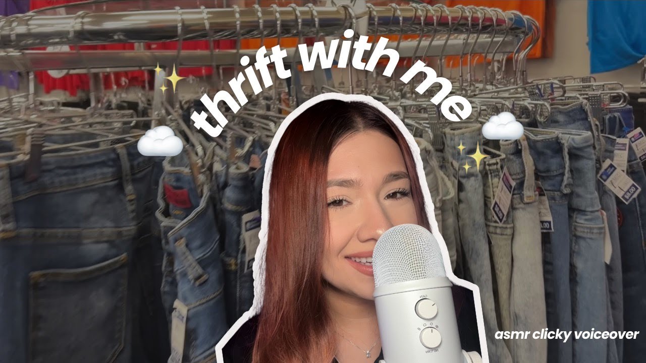 asmr thrift with me ‧₊˚ ☁️⋅♡🪐༘⋆(clicky whisper voiceover + store walk through)