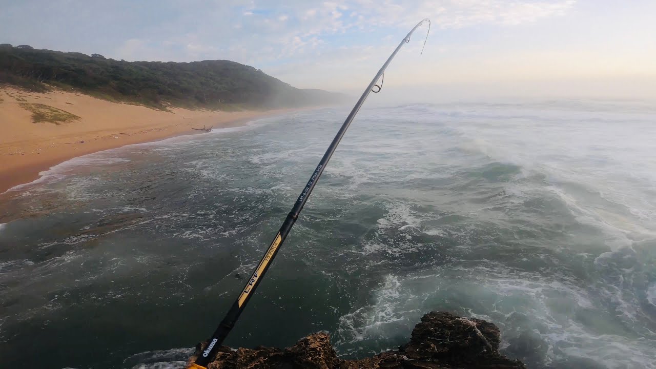 Fishing the beach on ultralight! Blue Lagoon. Kingfish. KZN Durban