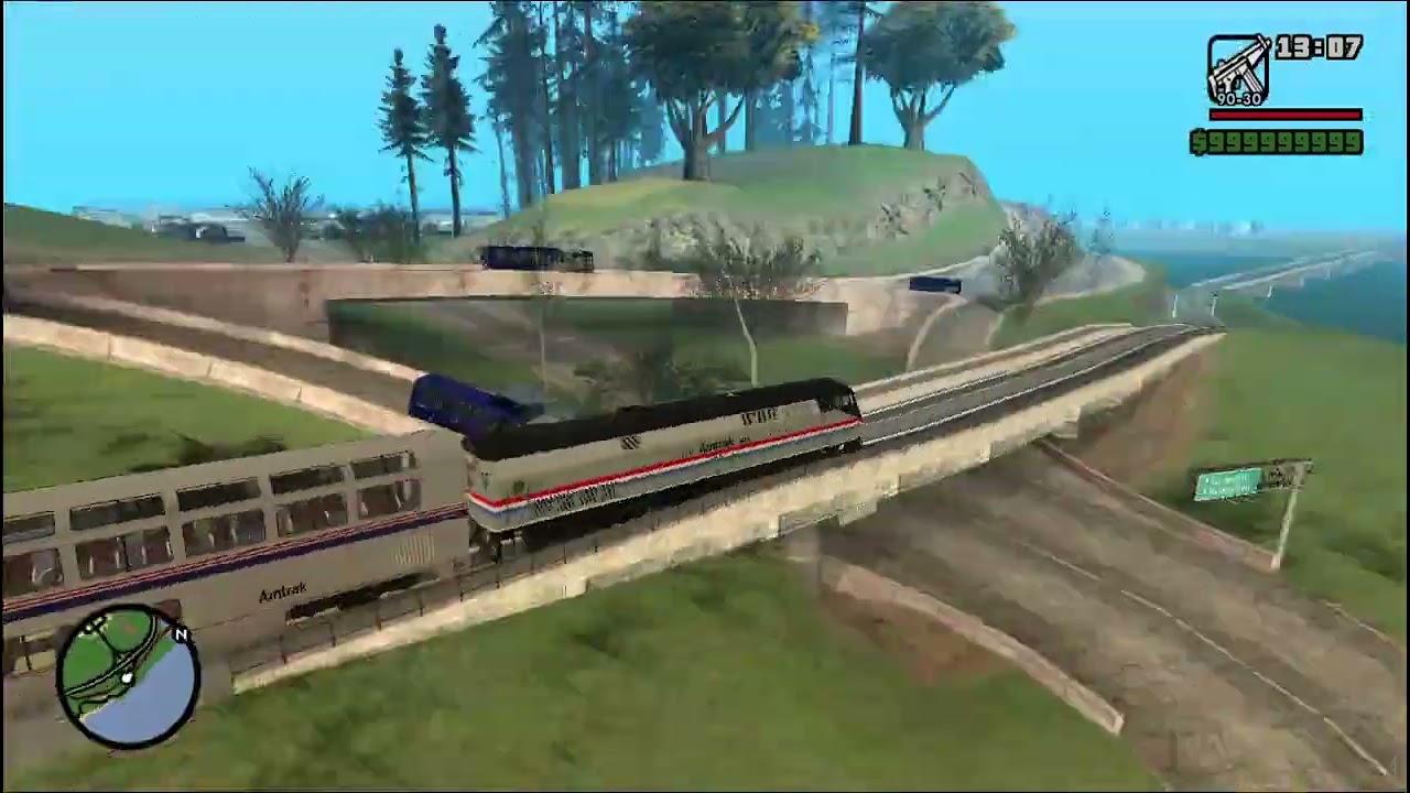 going thought th whole map of gta san andreas with train