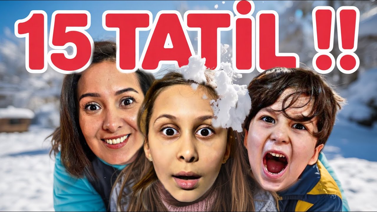 15 TATİL VLOG ! KAR OYNAMAYA ÇIKTIK !!