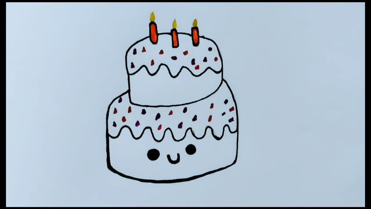Easy Cake Drawing for Kids | Step by Step Cake Drawing 🎂