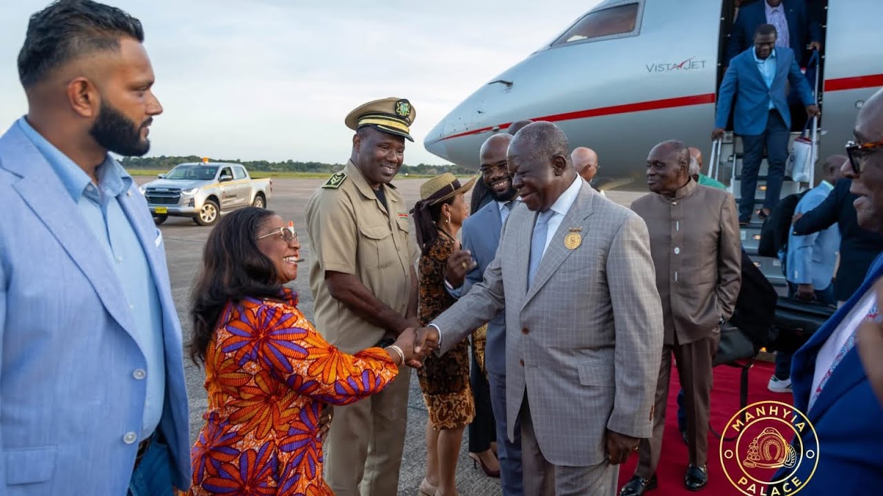 Otumfuo arrives in Suriname 🇸🇷 on a state visit on the occasion of their 50th Independence 