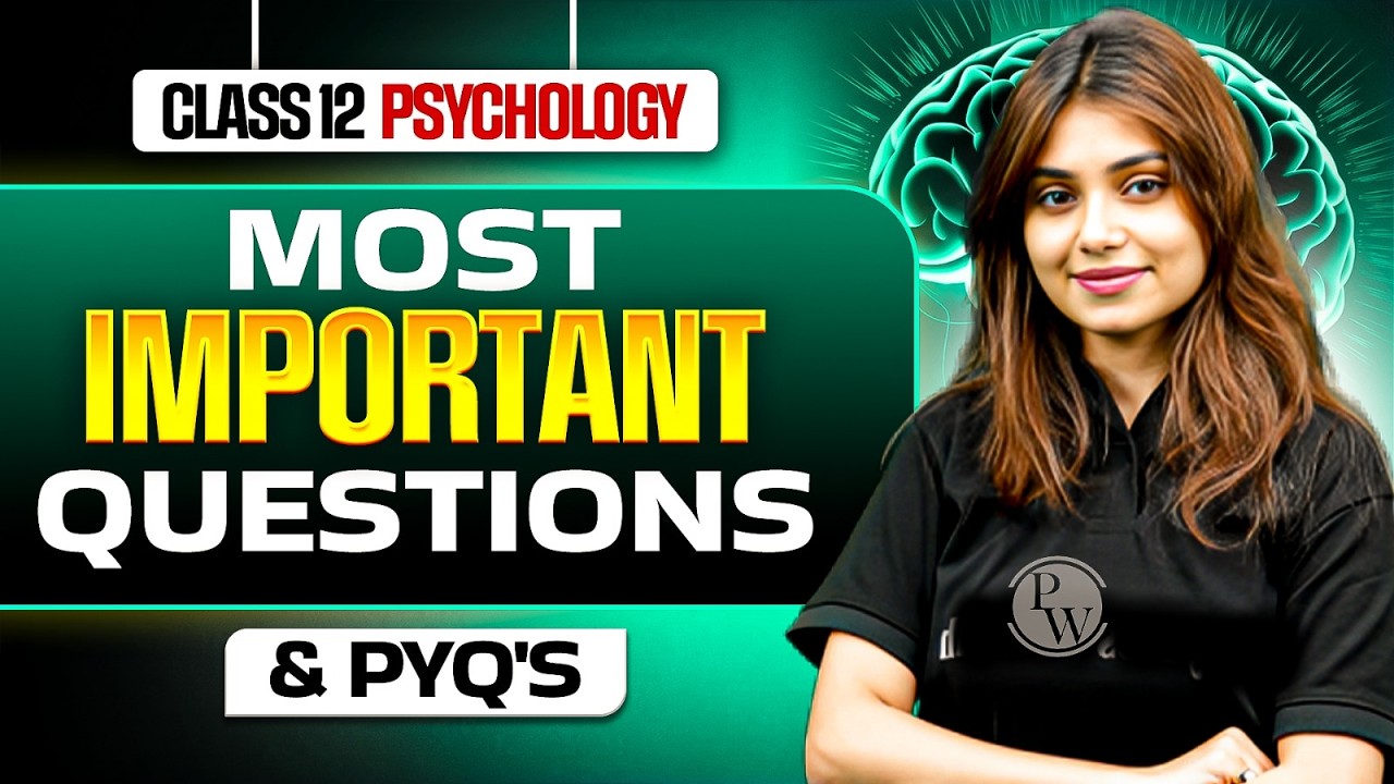 Class 12th Psychology Most Important Question | Class 12 Psychology Important PYQ's | Full Revision