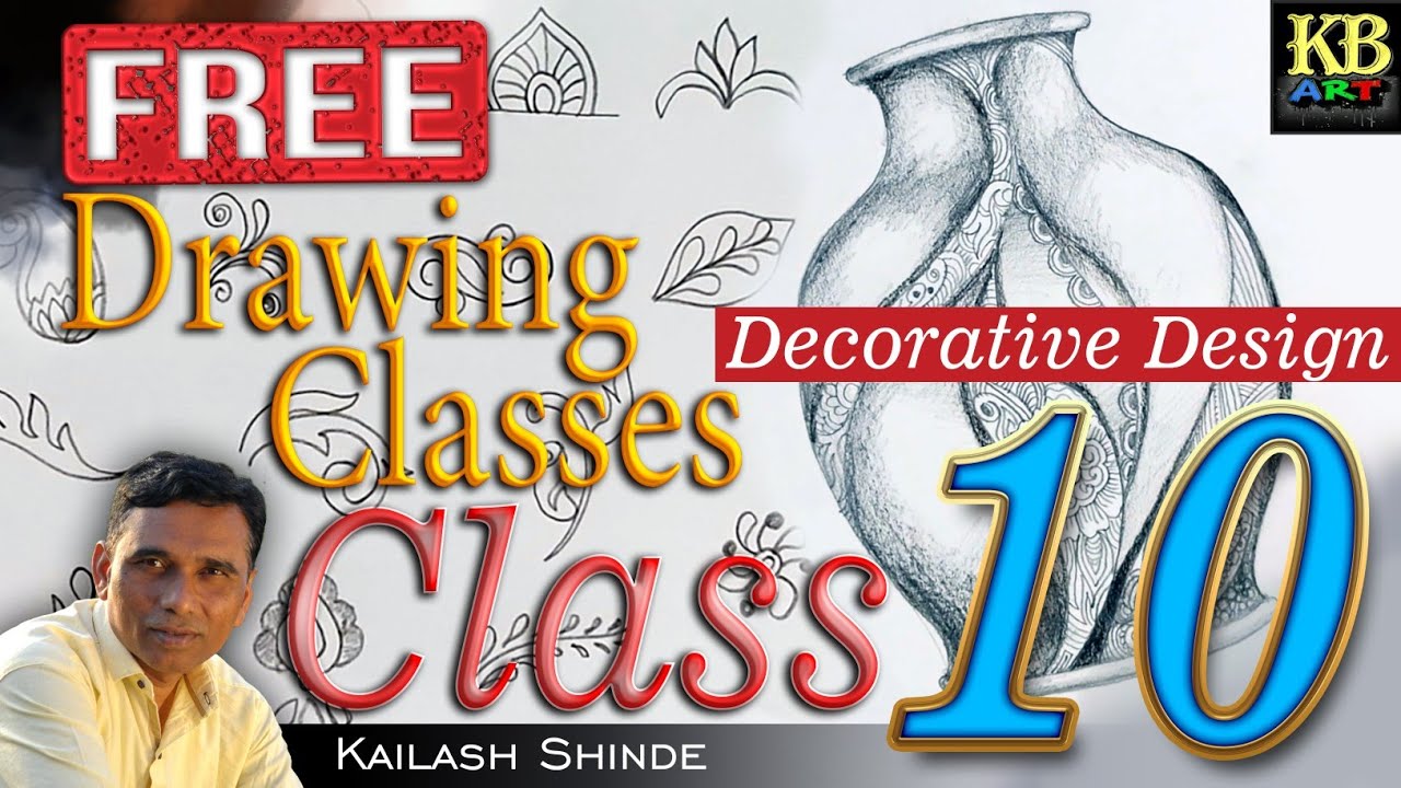 free drawing classes ll class -10  #kbart #artclass # kailashshinde # Painting Classsis #Flower pot