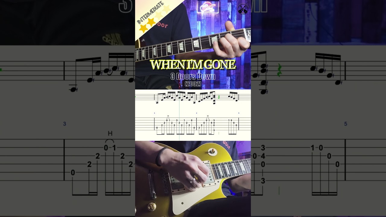 When I'm Gone -3 Doors Down- guitar riff(+TAB) @luka_r_guitarist