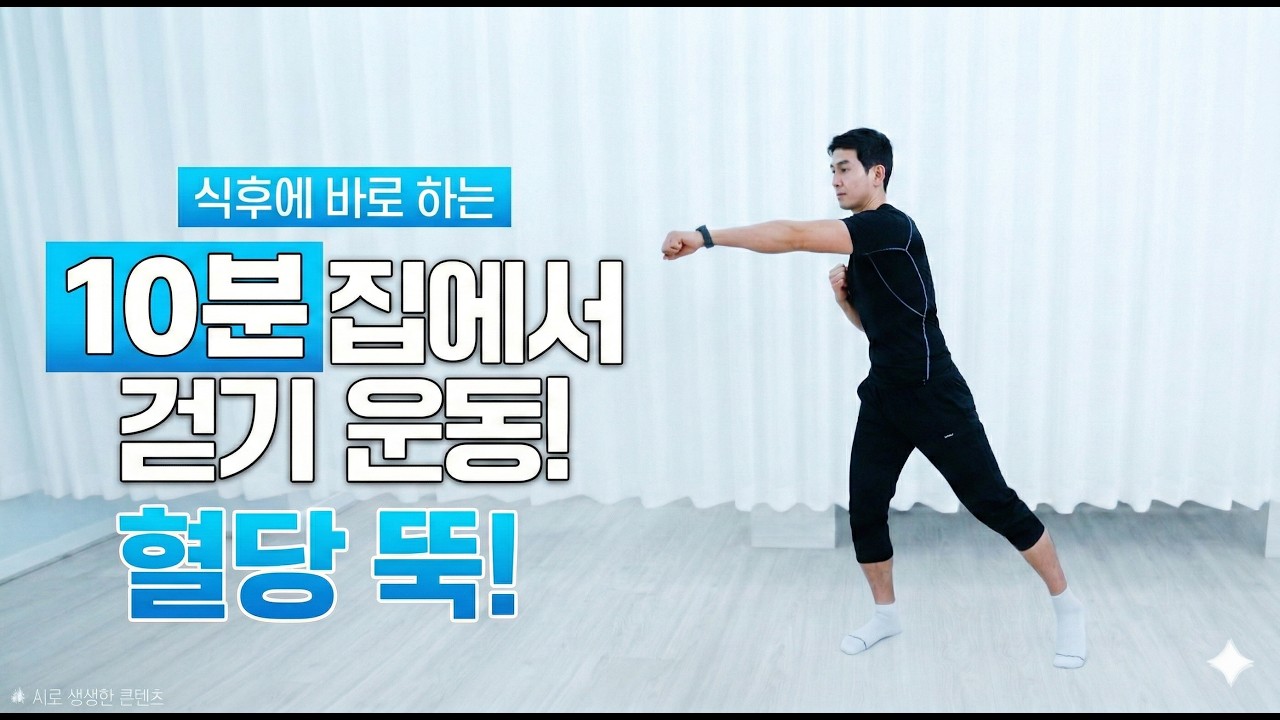 [혈당 뚝!] 식후 바로 하는 10분 실내 걷기 | 관절 무리 없는 전신 유산소 운동