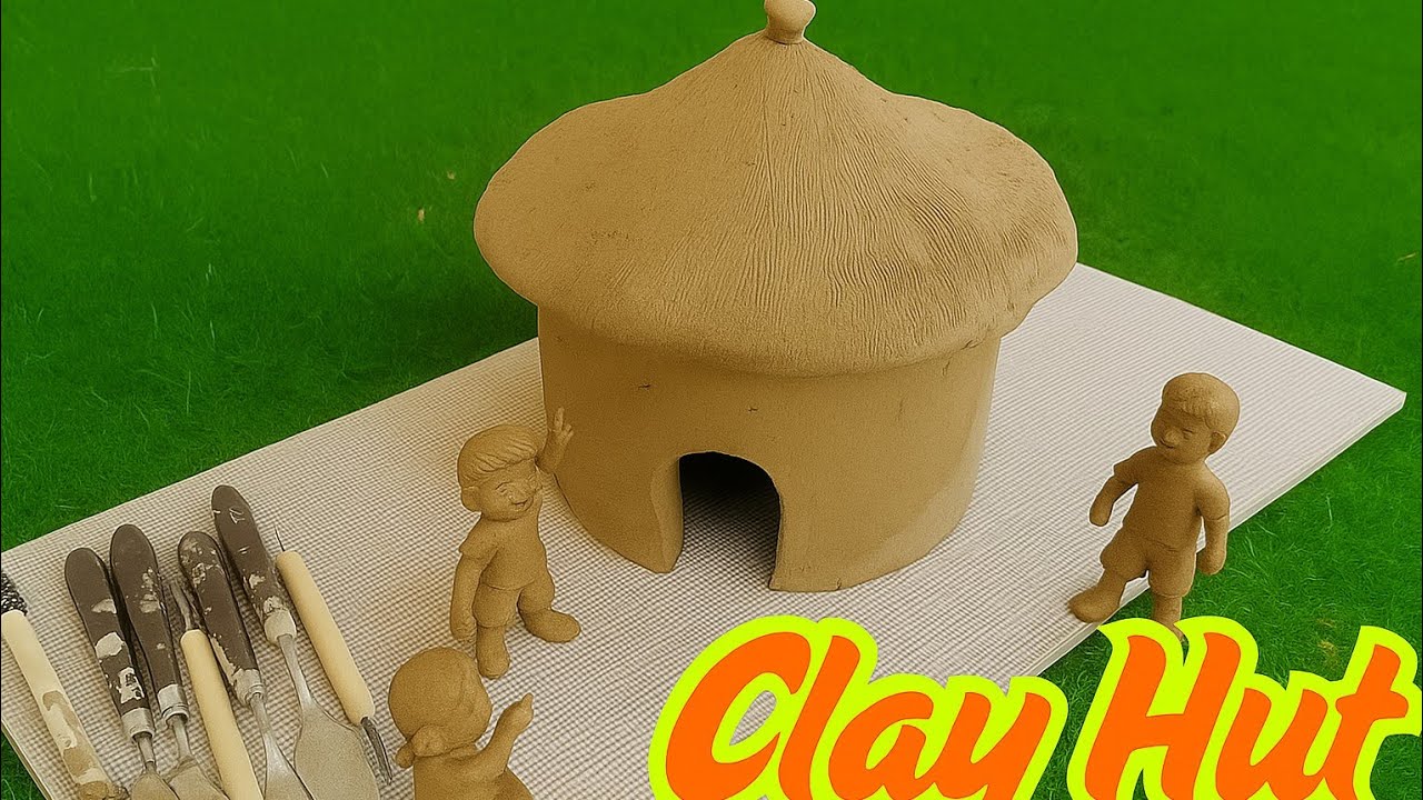 How to Build a Miniature Clay Survival Hut | Village House DIY