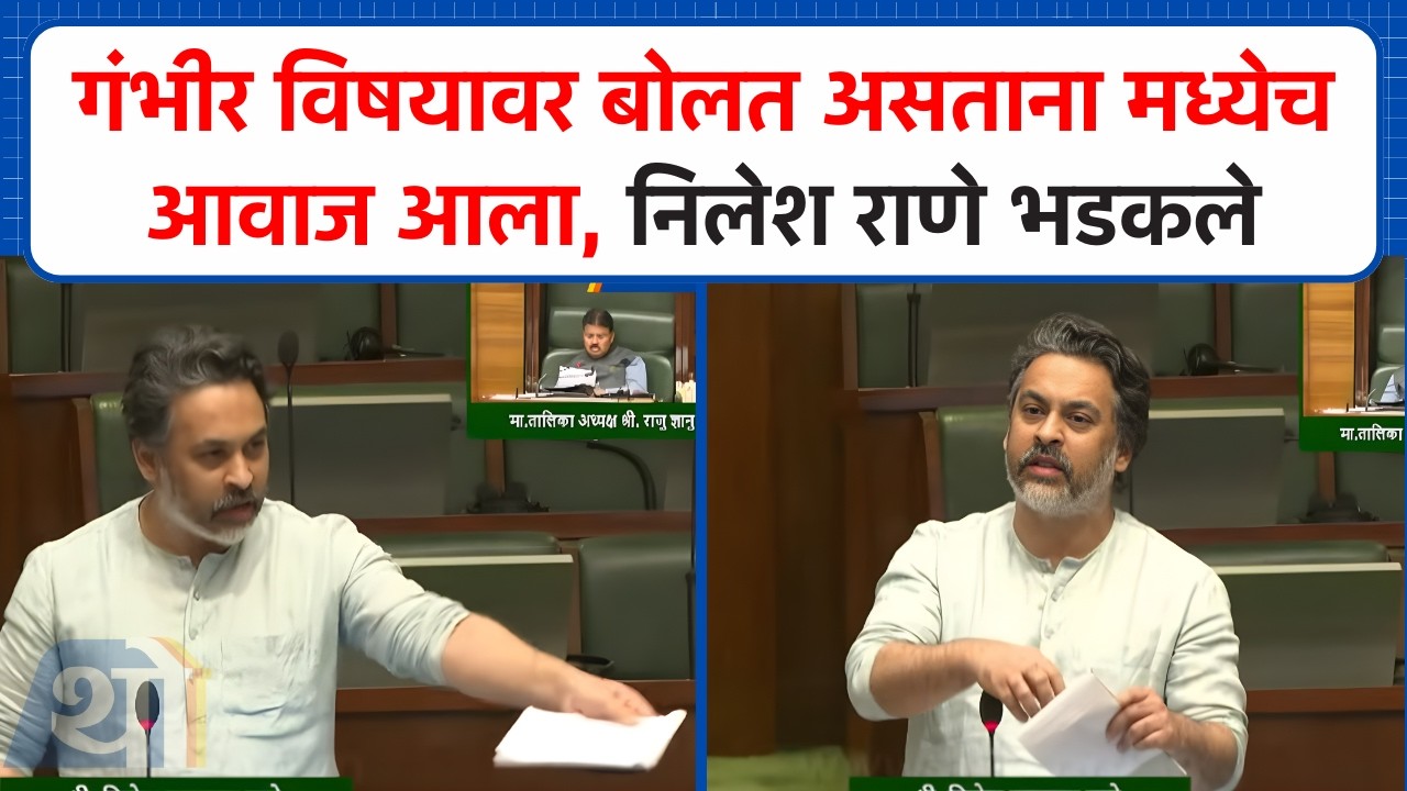 गंभीर विषयावर बोलत असताना मध्येच आवाज आला, Nilesh Rane भडकले