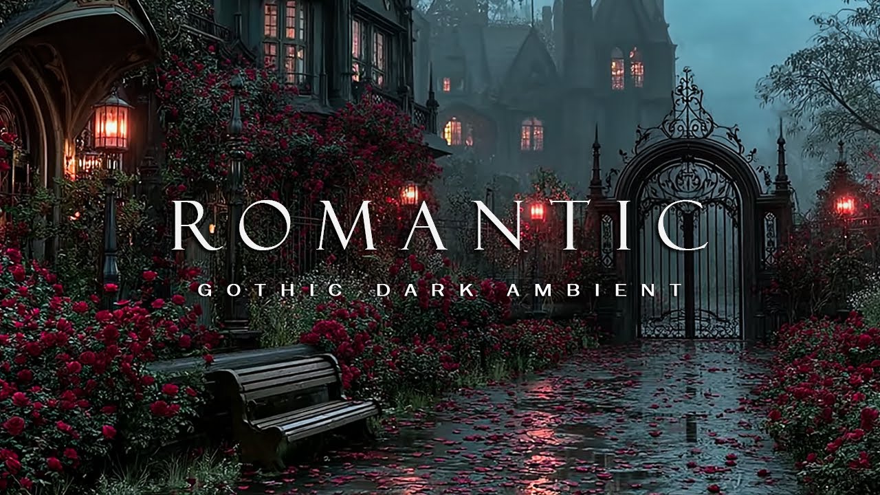 Romantic Gothic ambience with Rain sounds | Dark Academia Music for Restful Reflection