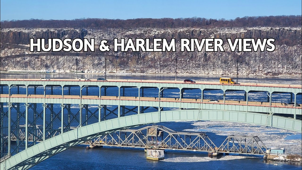 🔴NYC LIVE CAM🚆Amtrak Along the Frozen Hudson & Harlem Rivers + City Sounds