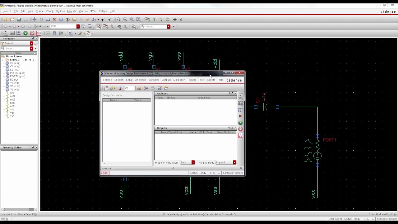Cadence Virtuoso: Gmax & fmax of transistor