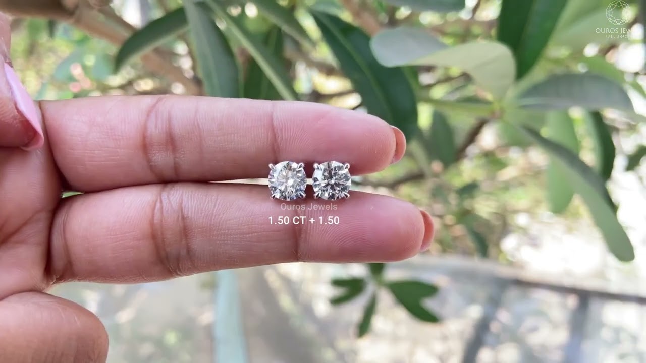 IGI Certified Round Cut Lab Diamond Earrings   @ourosjewels