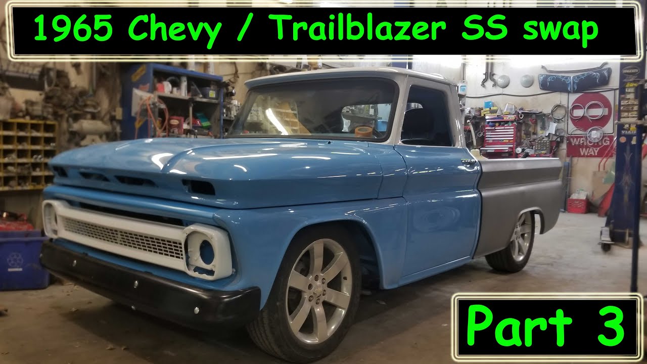 Fitting the body panels on the trailblazer ss swaped 65 C10 pickup