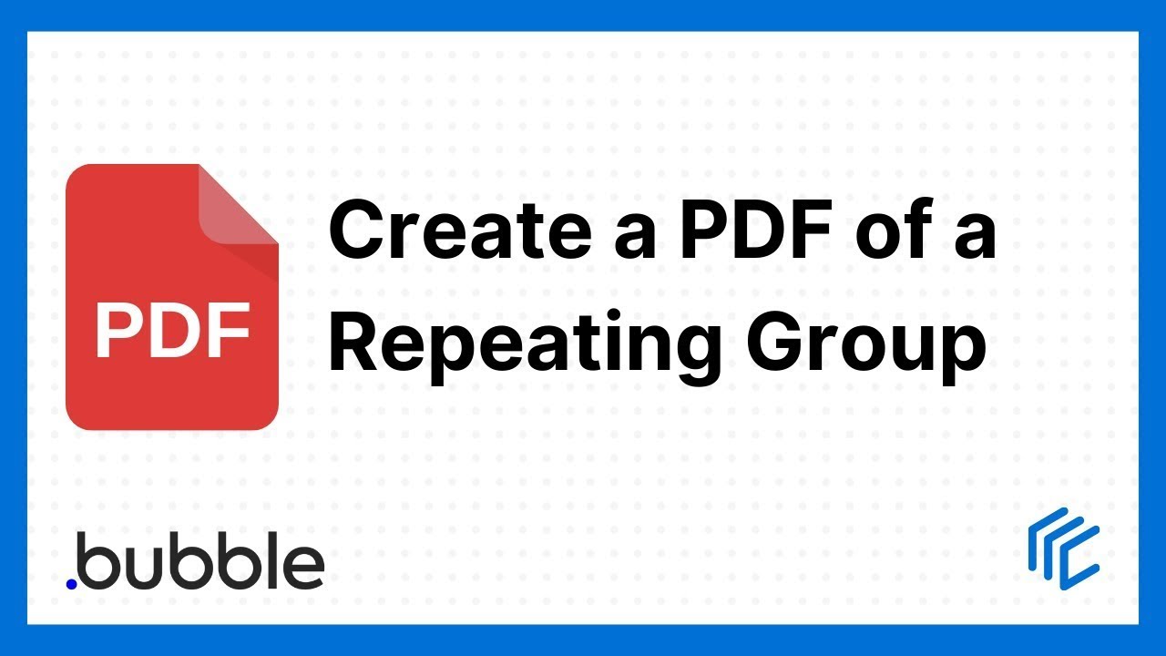 Create a PDF of a repeating group (with page breaks!) - Bubble.io tutorial