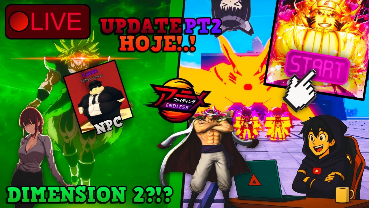 [LIVE 🔴] ANIME FIGHTING SIMULATOR! UPDATE HOJE! SEGUNDA DIMENSÂO ?!? VALENTINE DAY 2?!💘AFS | ROBLOX