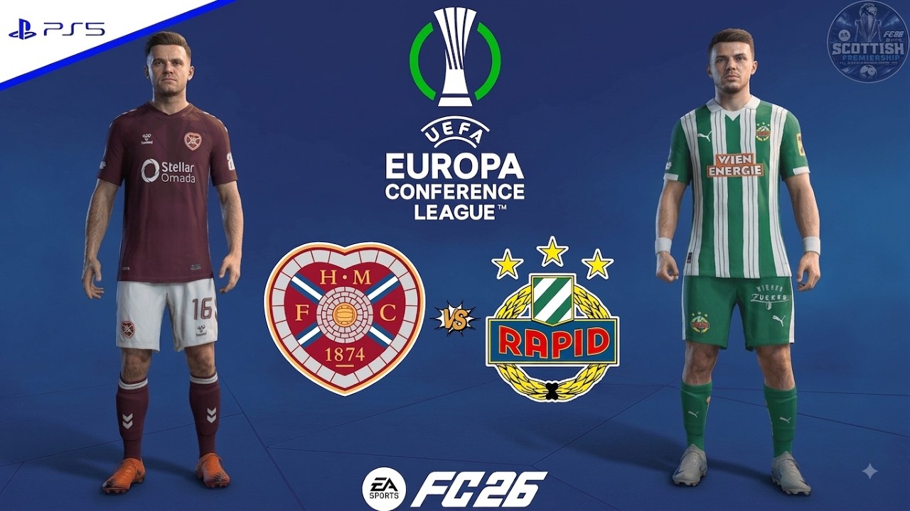 Hearts vs Rapid Vienna | UEFA Conference League 26/27 | FC 26 PS5&trade;[4K]