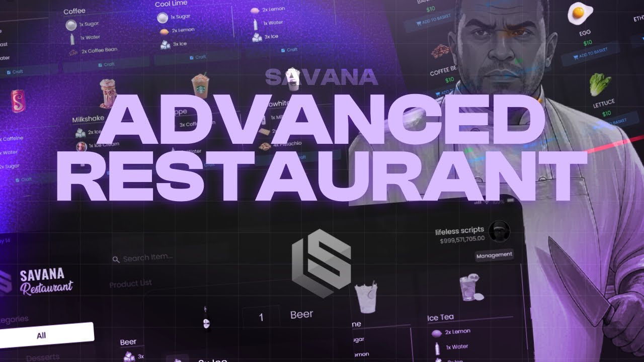[QB/ESX/QBOX] FiveM | Advanced Restaurant Script V1.1 | savana-restaurant | Update