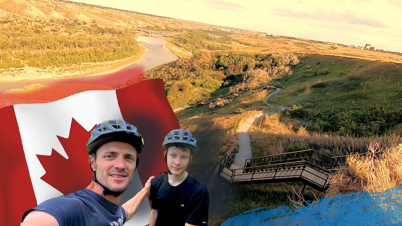 Вело прогулка по городу Канада город Lethbridge