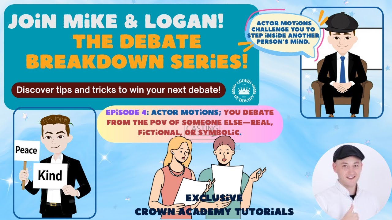🎉Crown Academy Debate Breakdown Series: Actor Motions Ep. 4--FREE Worksheet! 🎇🧨✨