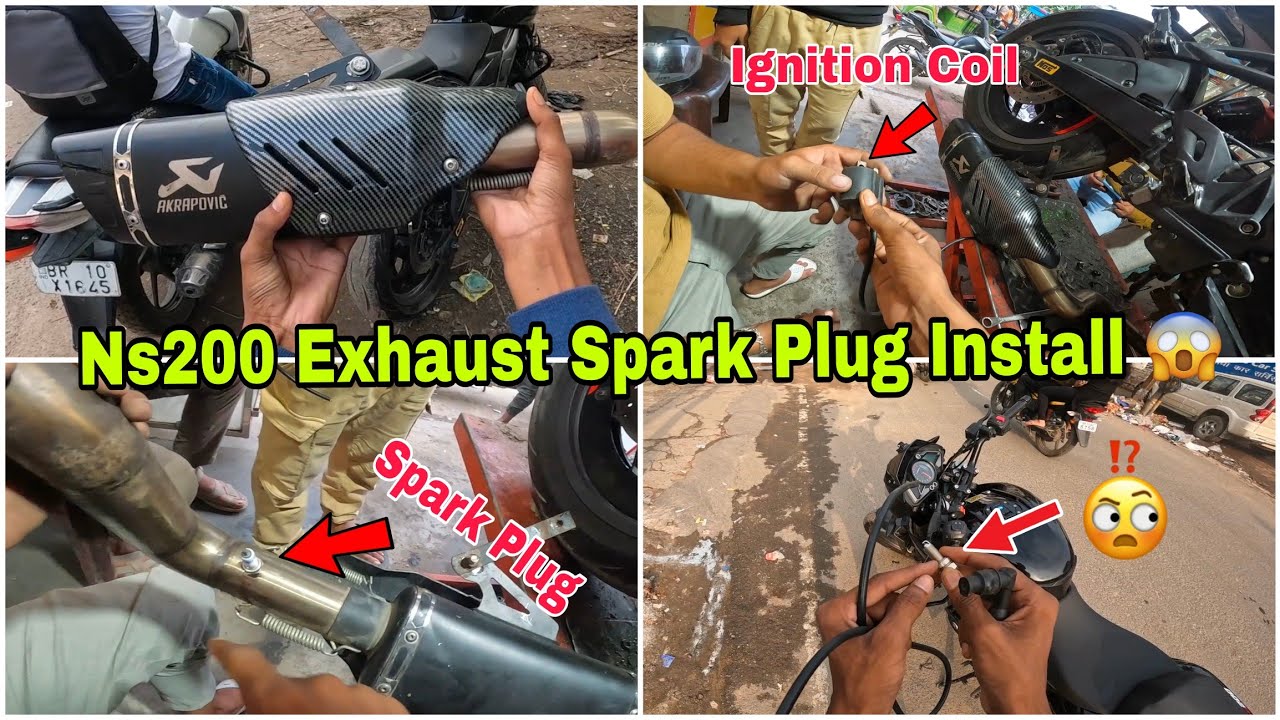 Ns200 Exhaust Spark Plug Installation | With Akrapovic 😱 Flames 🔥