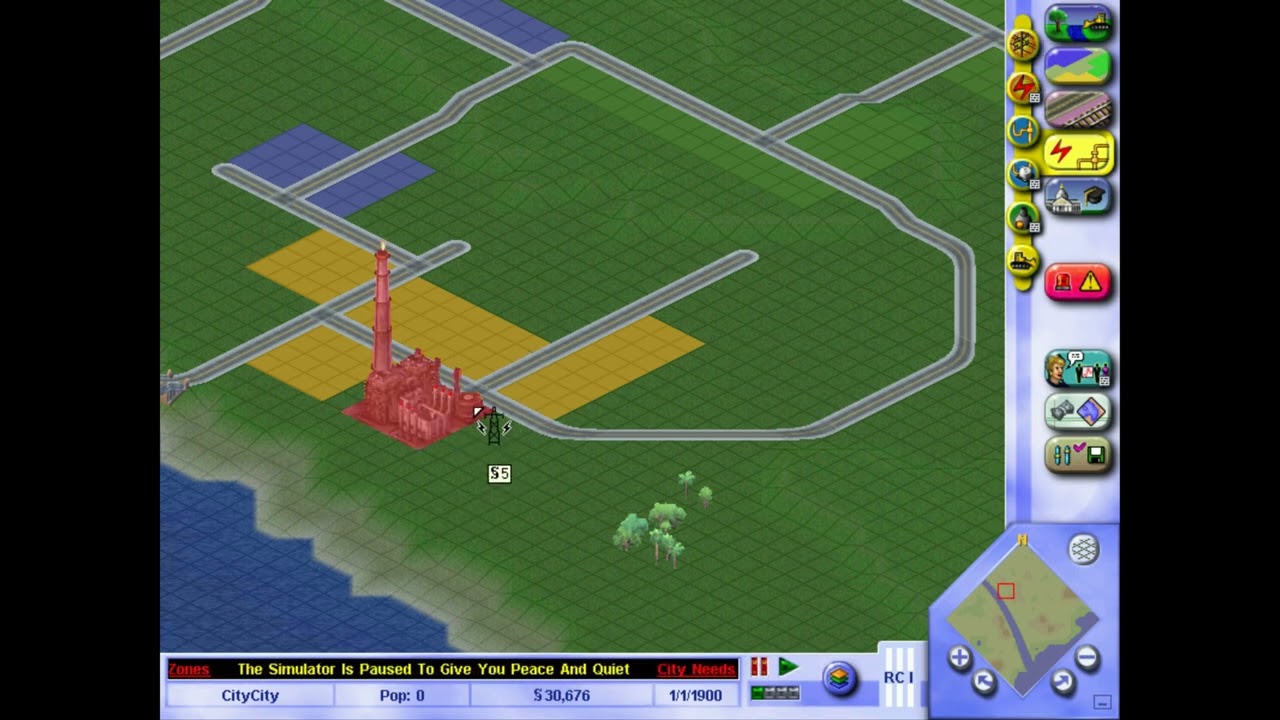 SimCity 3000 PC Gameplay (Windows 98 - PCem v17)