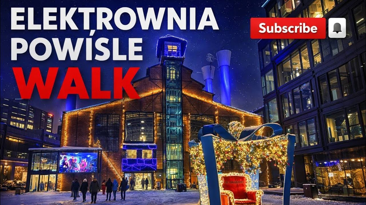 Evening Walk at Elektrownia Powiśle ❄️ | Christmas Lights Inside a Historic Power Plant | Warsaw