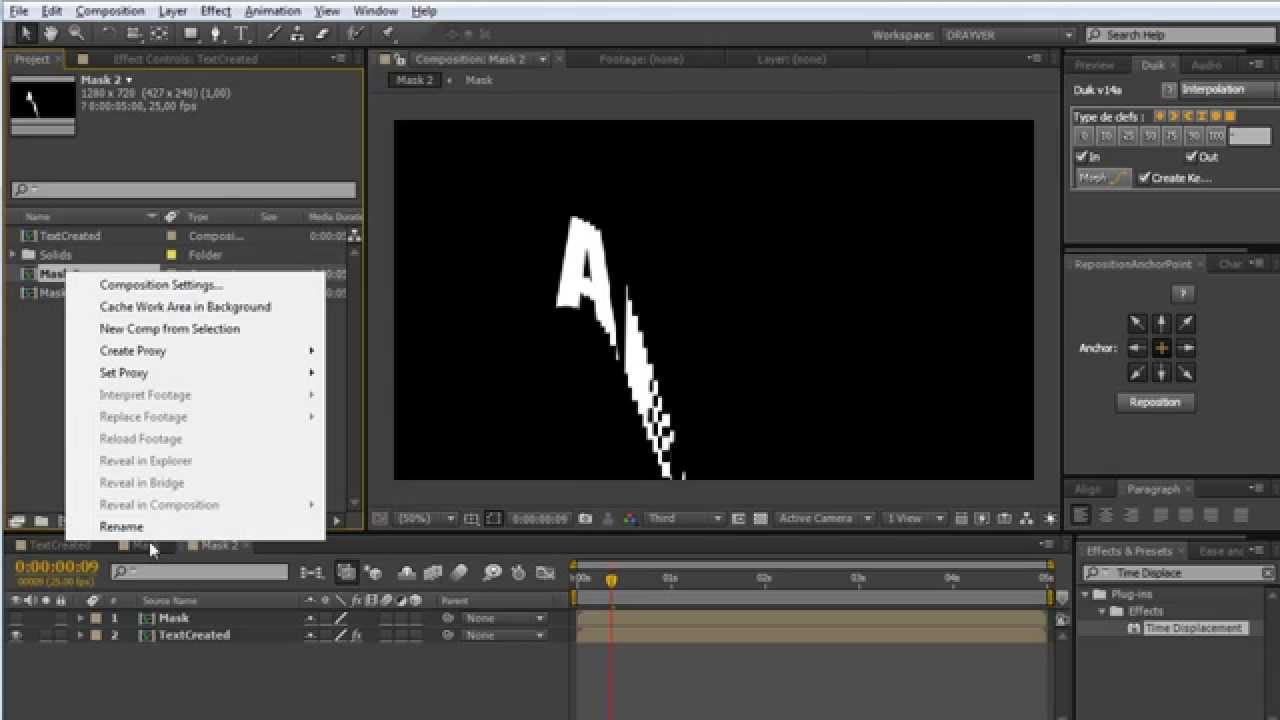 Aecom: Урок №3 - Собирание текста с Time Displacement (After Effects)