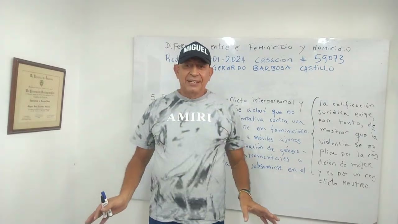 Diferencia dogmática entre el FEMINICIDIO y HOMICIDIO. Rad. 59073/24 Gerardo Barbosa Castillo 