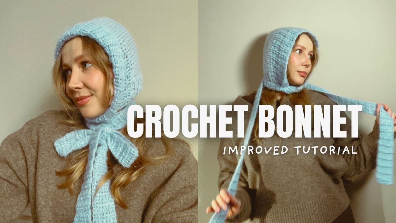 Crochet Bonnet Hat with Long Ties | Updated Tutorial | Beginner Friendly
