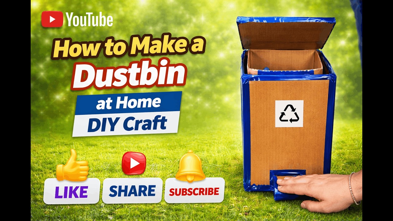 How to Make a Dustbin at Home 🗑️ | DIY Craft Using Waste Material #ytvideos #diy #papercrafts