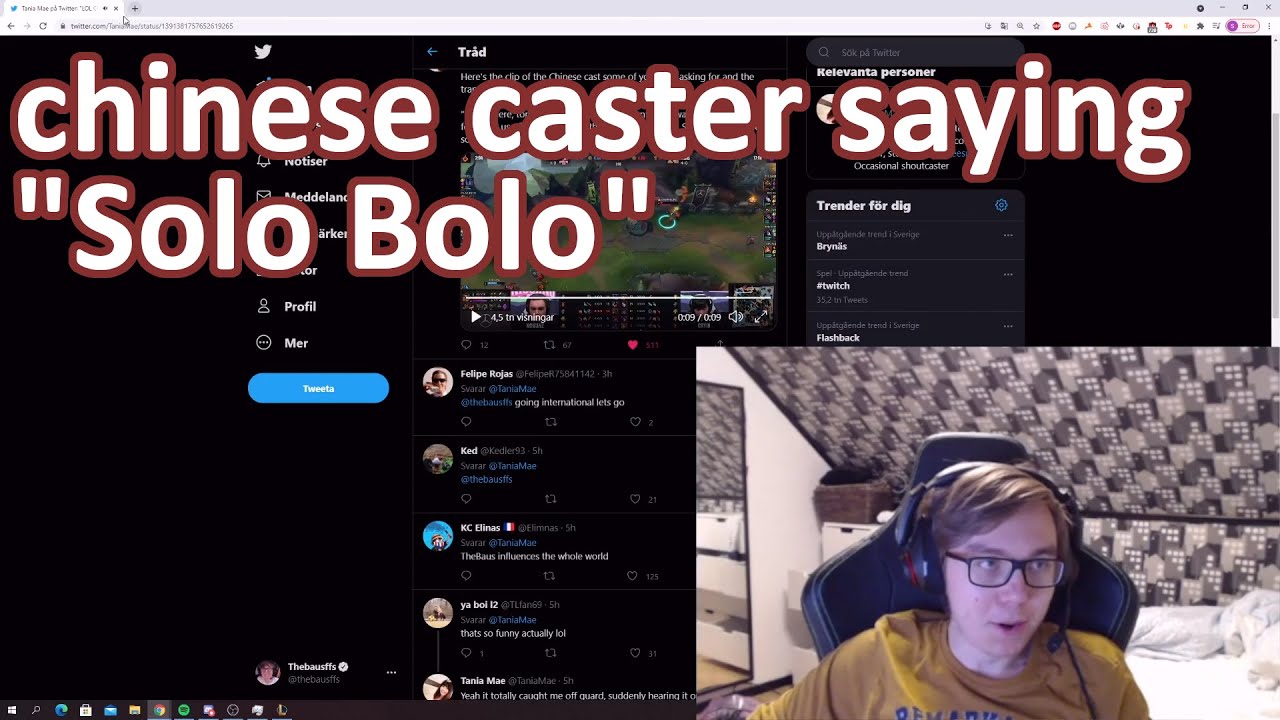Baus reacts to chinese caster saying 