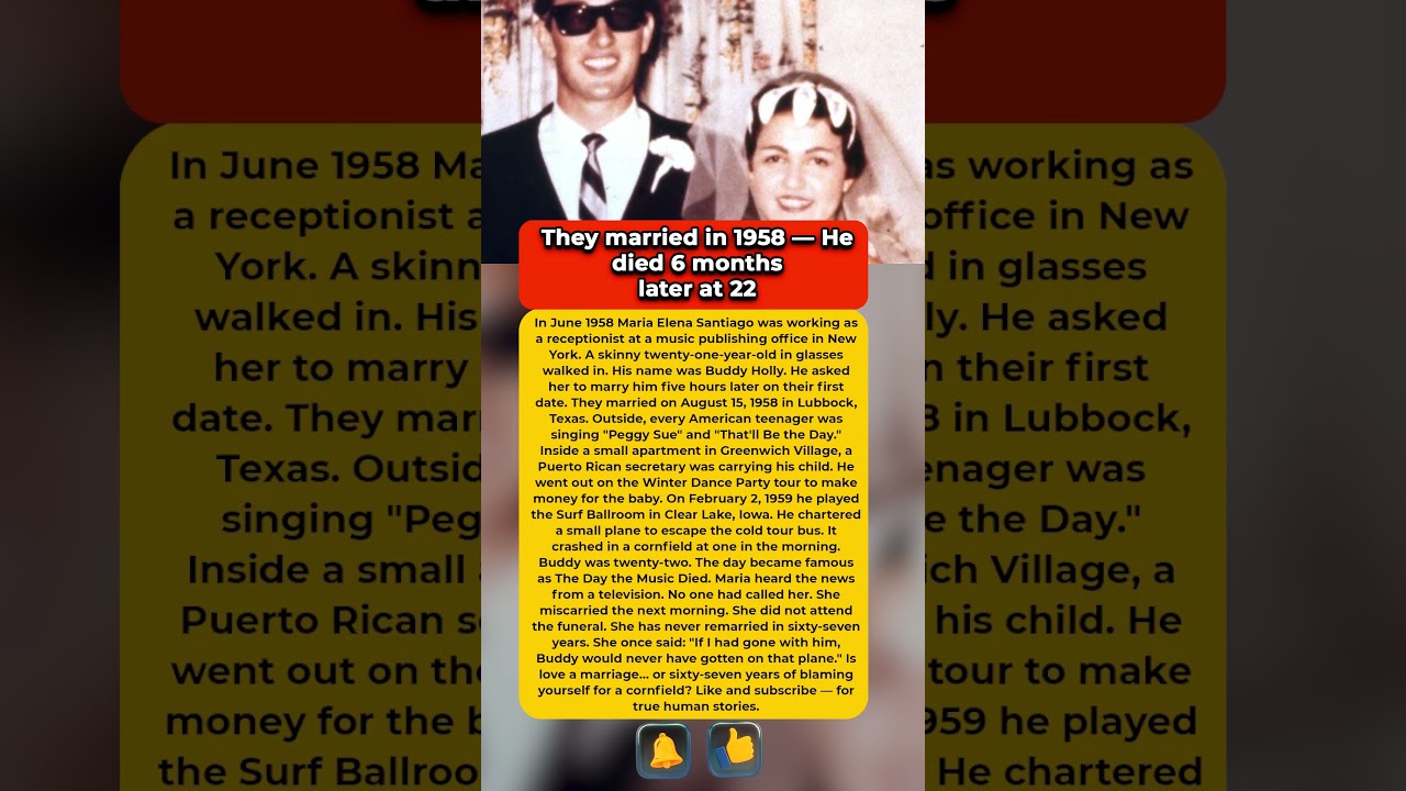 He sang Peggy Sue &mdash; He died 6 months after their wedding #BuddyHolly #love #devotion
