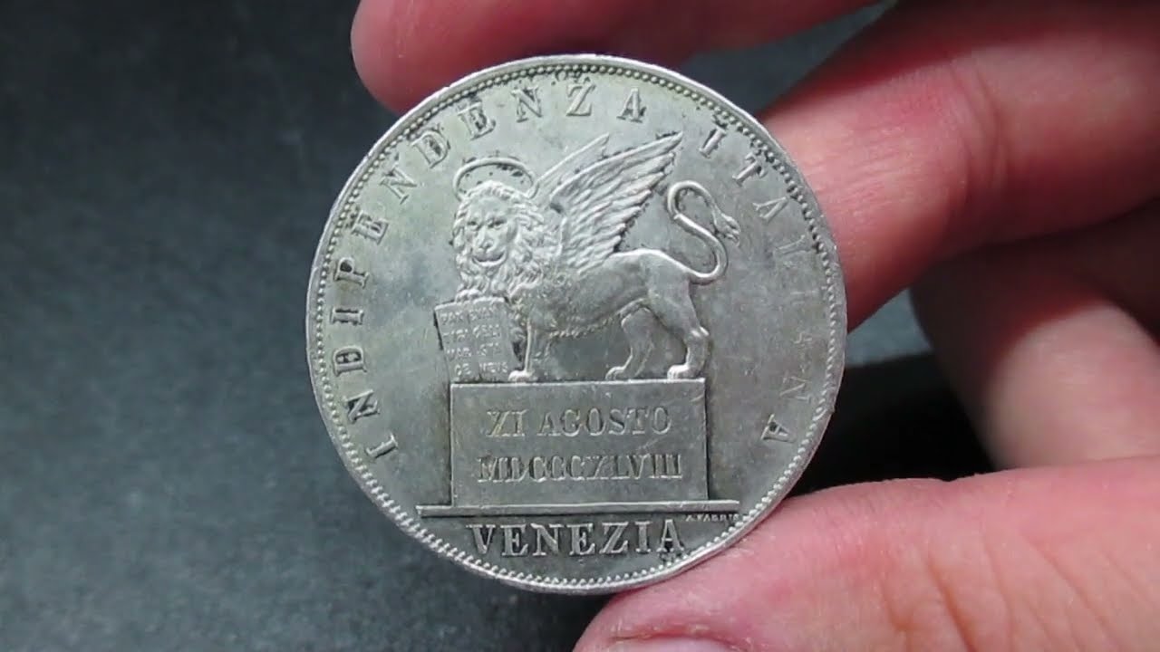Moneta 5 Lire in Argento Governo Provvisorio di Venezia 1848