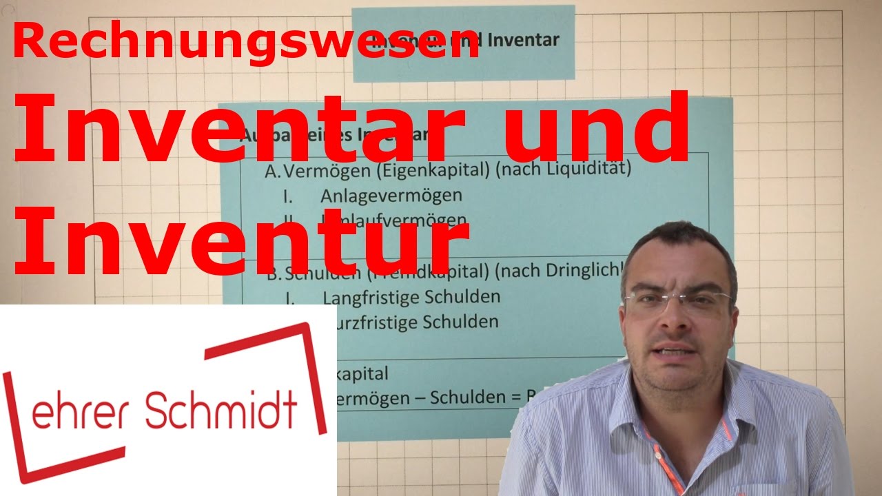 Inventar und Inventur | Rechnungswesen | Lehrerschmidt