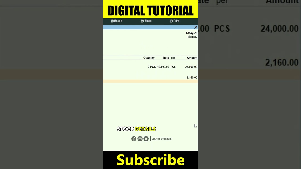 Как создать счет-проформу в Tally Prime | Счет-проформа @digitaltutorial425 #tally