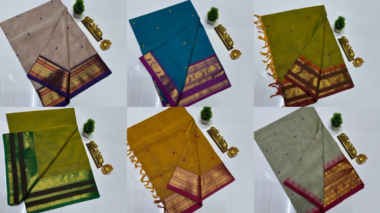 🏵️ kanchi cotton putta sarees 6.20 metter running blouse 999+$