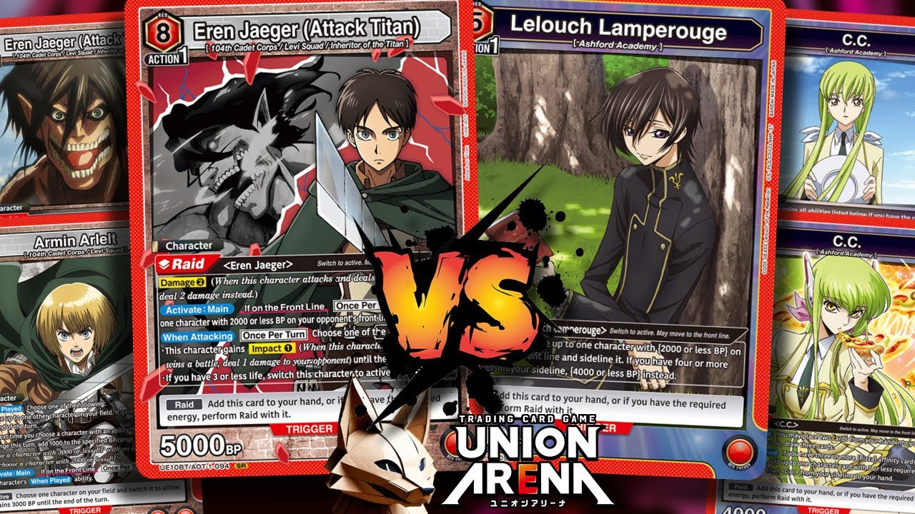 Attack Titan Eren DMG 2 Power VS Vol 2 Code Geass Pizza (Union Arena)