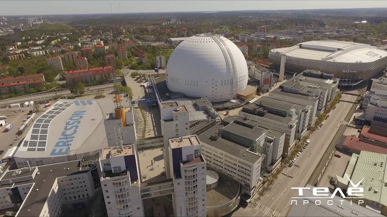 Eurovision 2016.  Stockholm Globe Arena from the sky