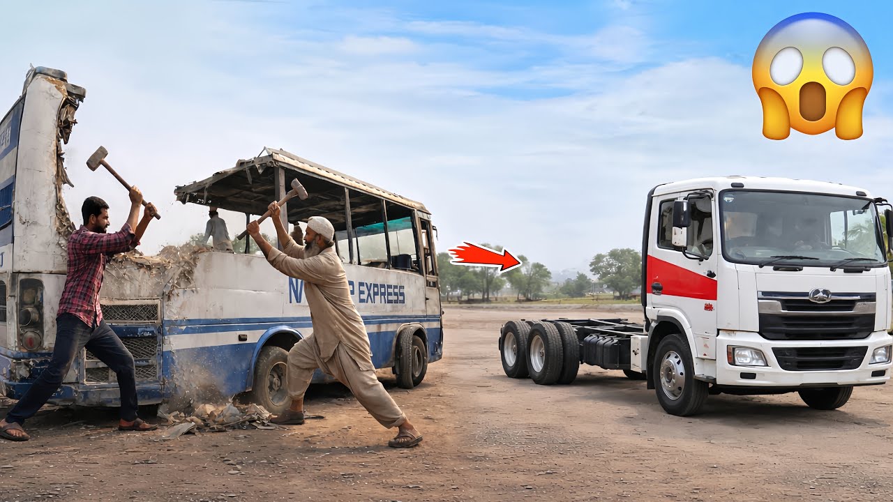 Extreme Bus Transformation 🔨 | Scrap Passenger Bus Rebuilt into 10 Wheeler Truck