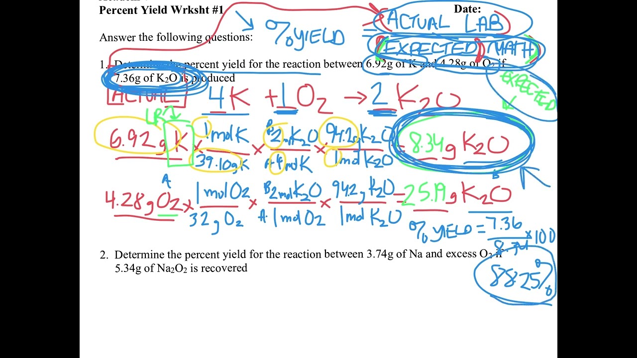 Limiting Reactants Wrksht #1 Problems #1 and #2 #JayChem