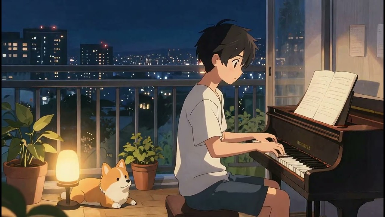 🌙 Piano Lullaby Lo-Fi Beats (54 MIN) | Cozy Night Study Music for Relax, Sleep & Focu