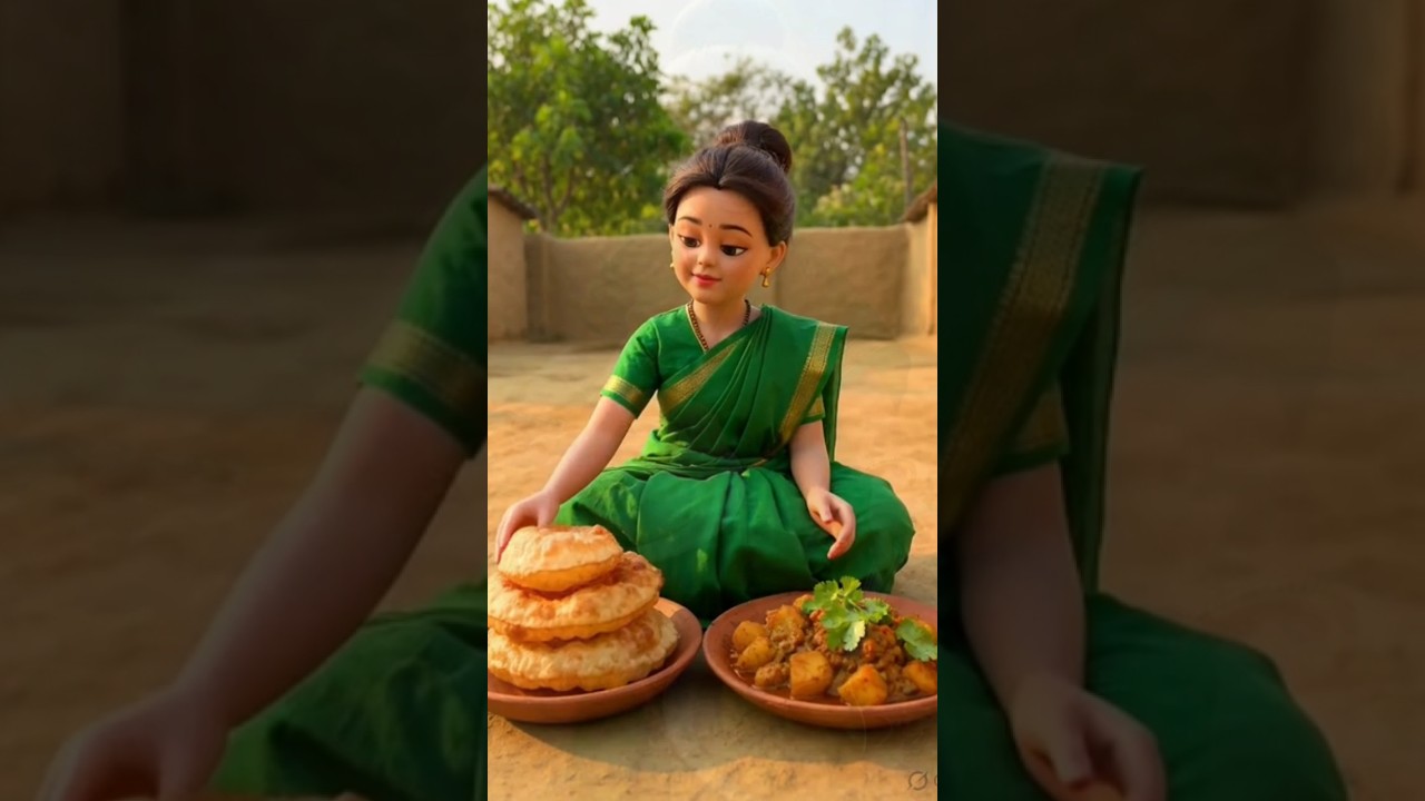 Miniature Doll Luchi & Aloo Dum Cooking 😍🔥 | Satisfying Village ASMR #shorts