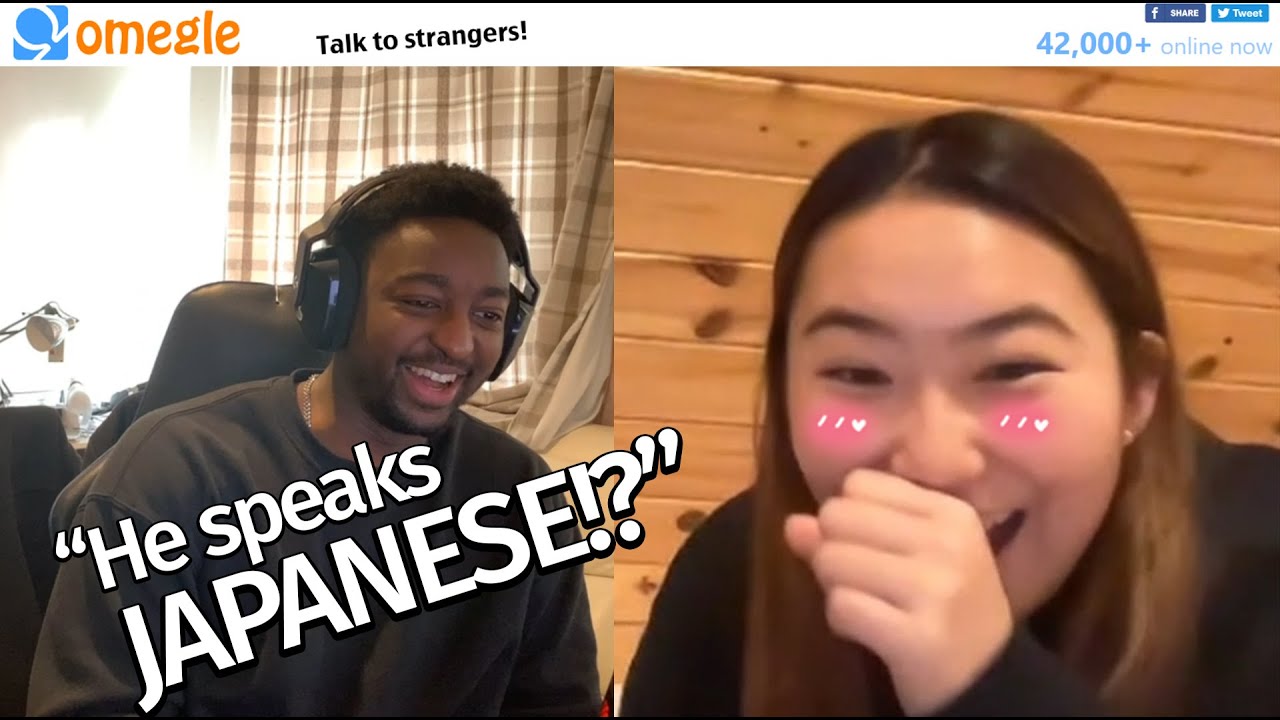 Black British Guy surprises Japanese girl with Japanese on OMEGLE