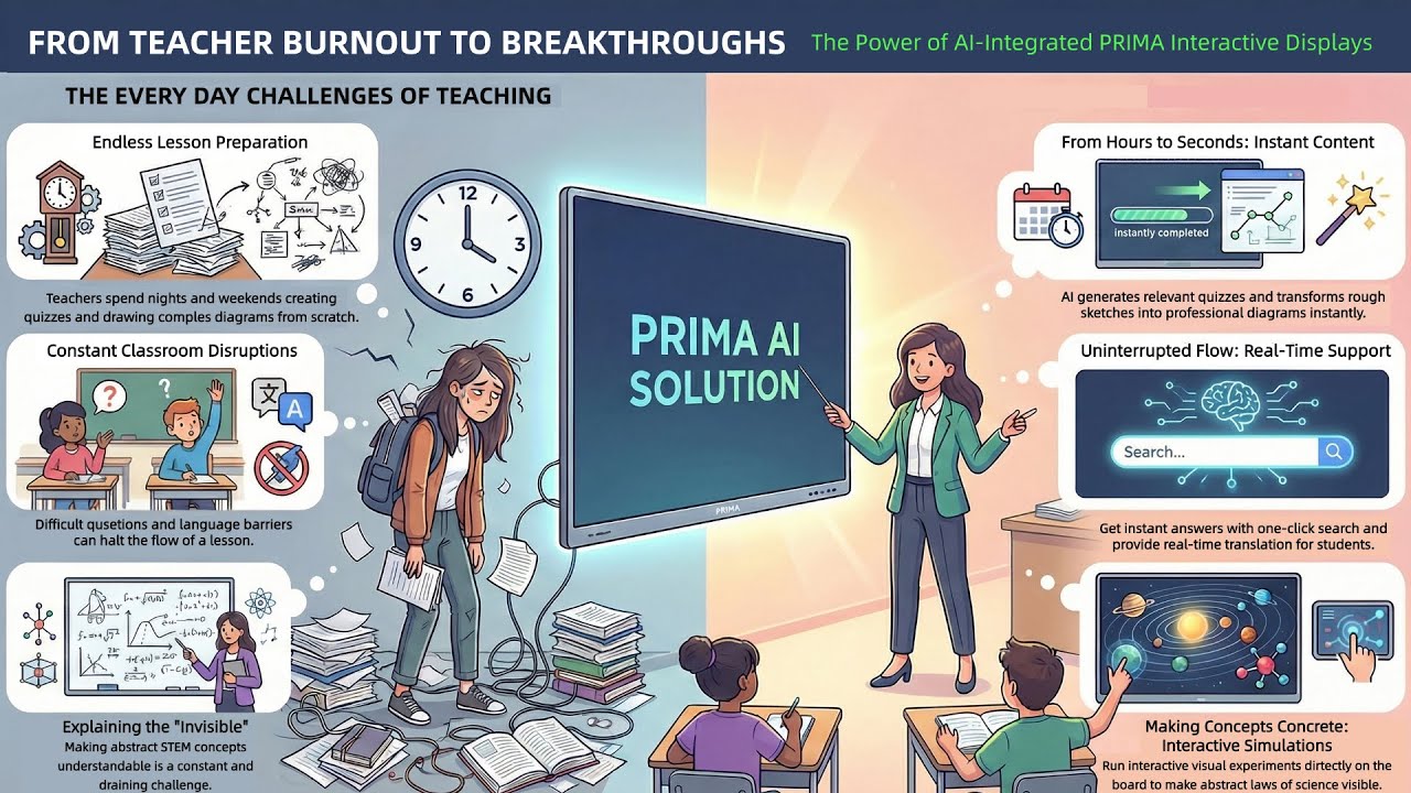 PRIMA AI Revolution: Empowering Classrooms with Interactive Flat Panels & Uboardmate CC #smartboard