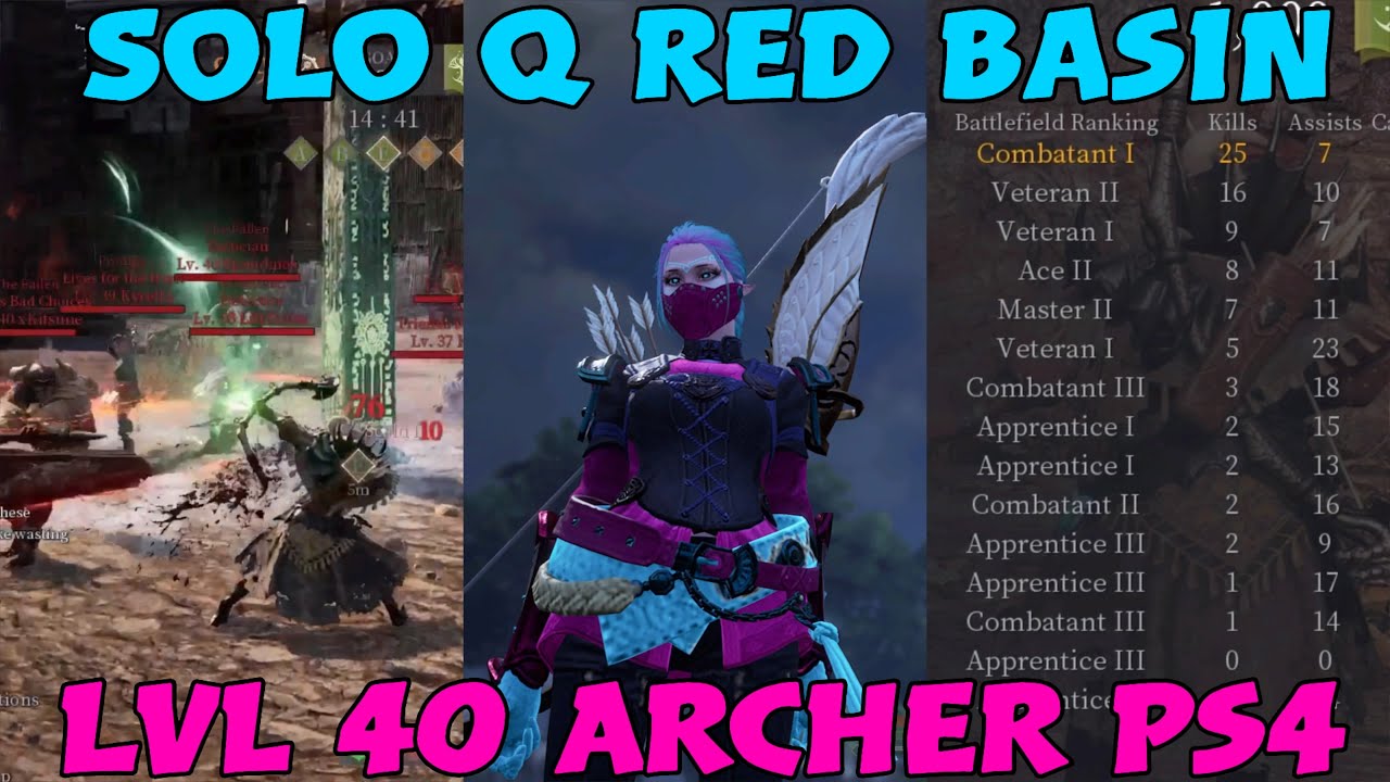 Lvl 40 Archer Solo Q Red Basin PvP -Bless Unleashed