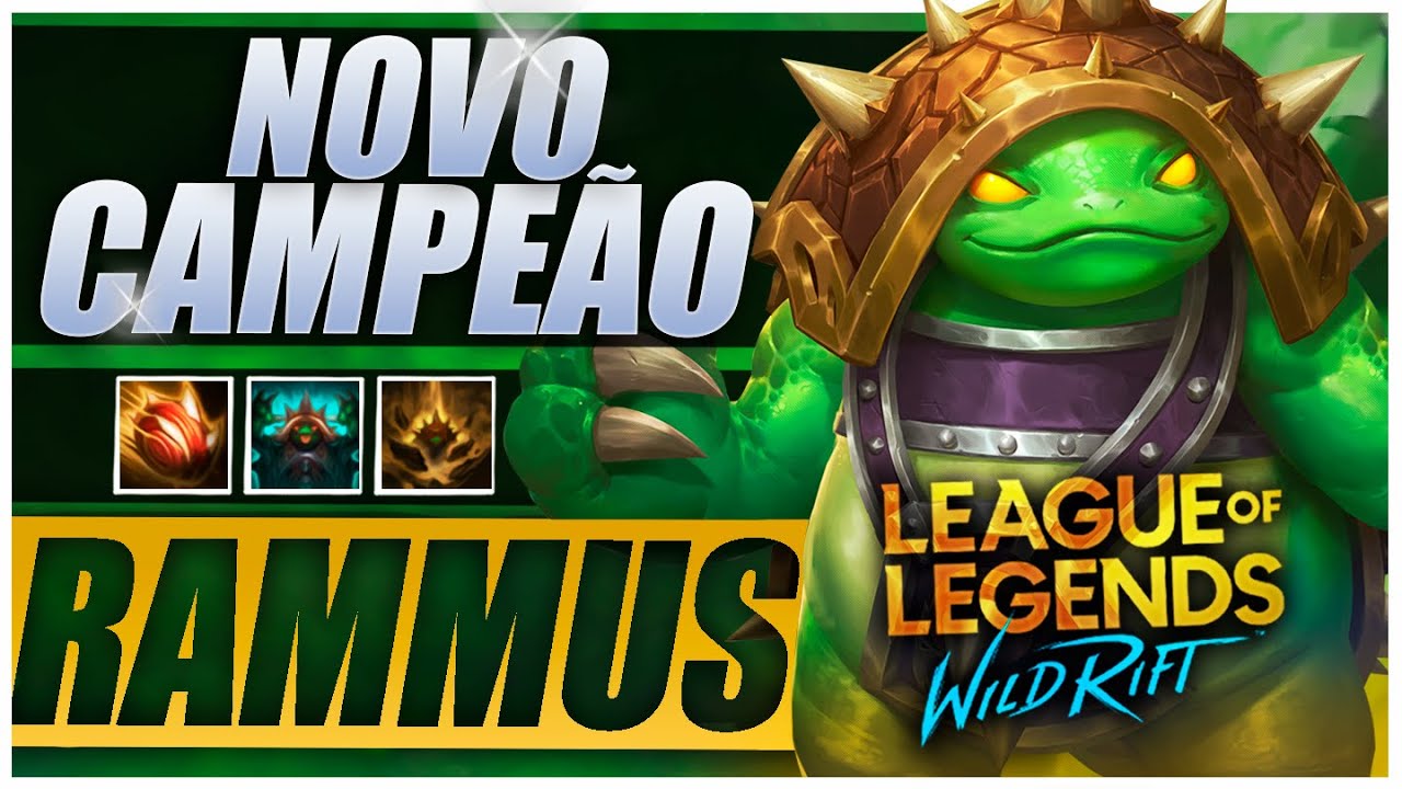 Testei o NOVO CAMPEÃO do LoL Wild Rift! l RAMMUS Jungle Gameplay em PT-BR