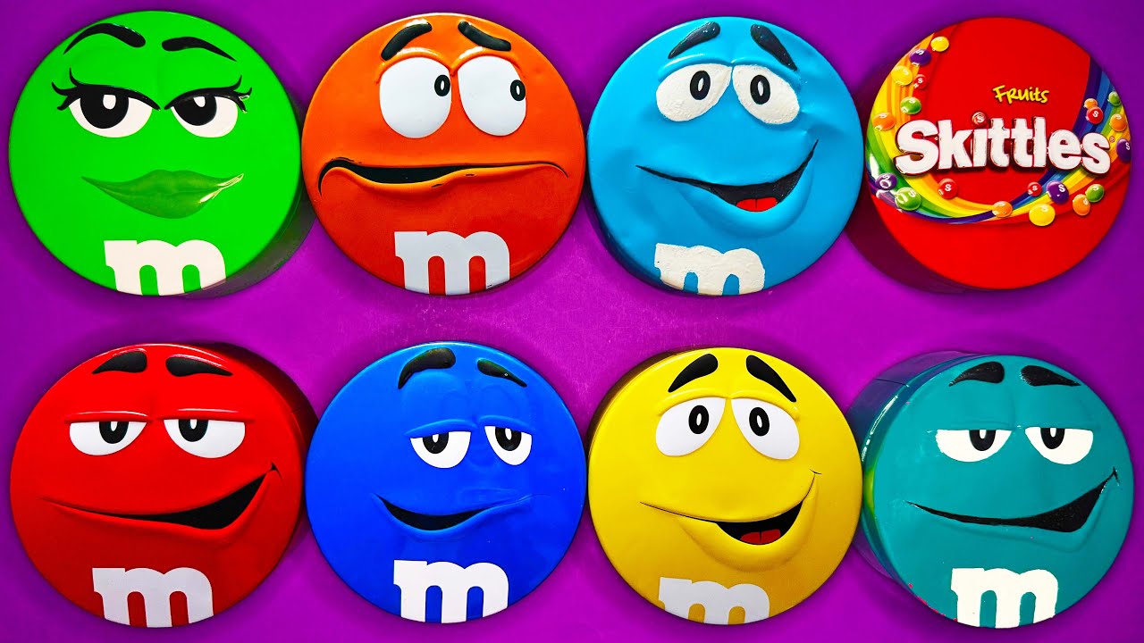 Satisfying Video | Fresh Unpacking Mystery Tins with Vibrant Skittles and Chocolate M&M'S Candy ASMR