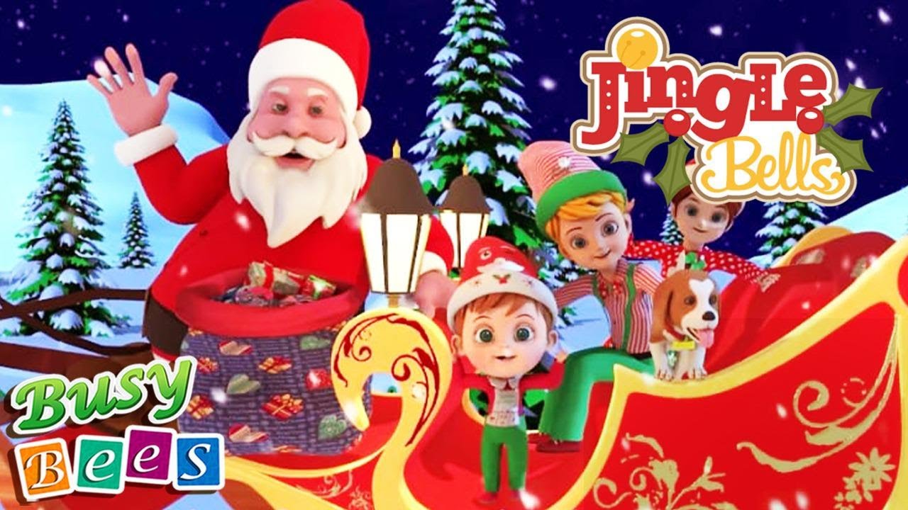 Jingle Bells with Lyrics l Christmas Songs l Merry Christmas| Busy Bees Nursery Rhymes & Kids Songs